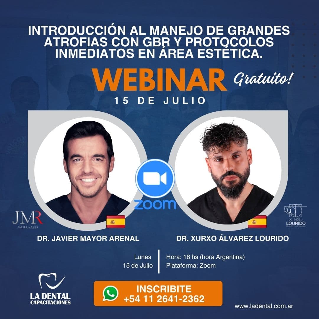 WEBINAR | MANEJO DE GRANDES ATROFIAS CON GBR Y PROTOCOLOS INMEDIATOS EN ÁREA ESTÉTICA